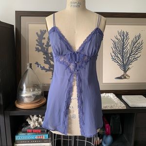 [💯SILK] vintage Victoria Silk Lace Cami Open Front